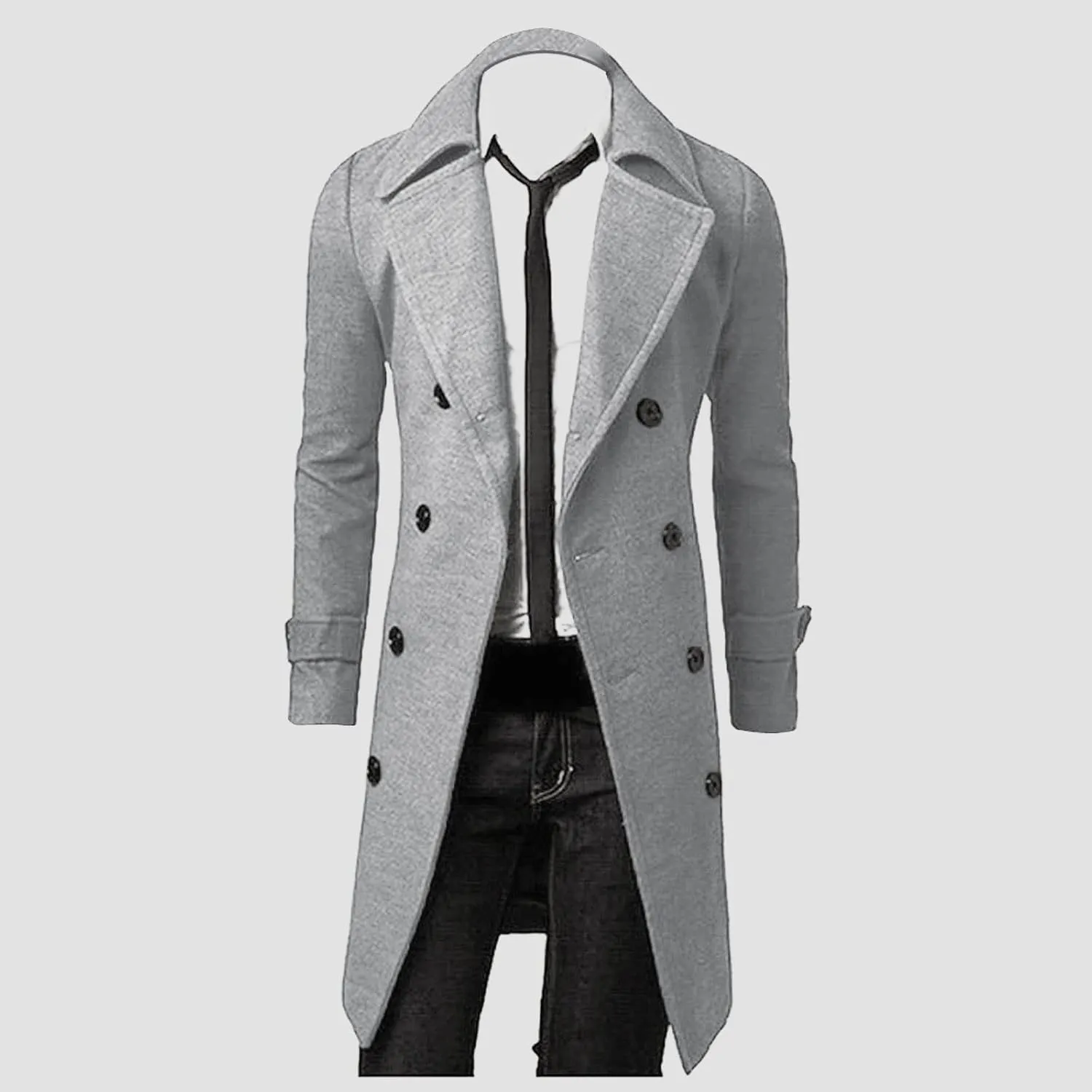Mens Coat Winter Men Slim Stylish Trench Coat Double Breasted Long Jacket Coat Fashion Jackets