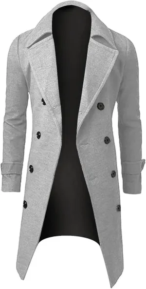 Mens Coat Winter Men Slim Stylish Trench Coat Double Breasted Long Jacket Coat Fashion Jackets