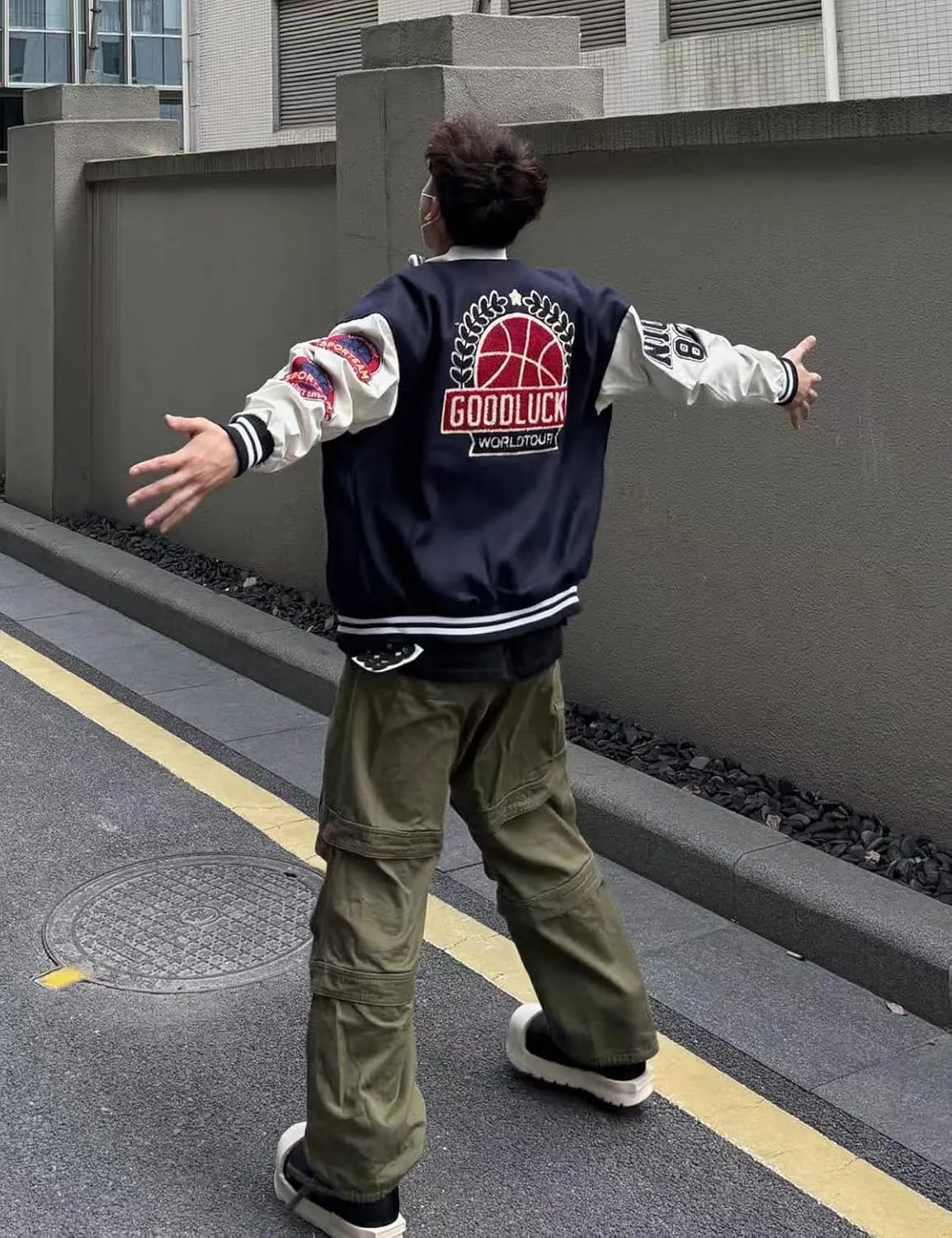 Men's Color Block Leather Letter Graphic Varsity Jackets Letterman Baseball Bomber Jackets Unisex Streetwear Coats