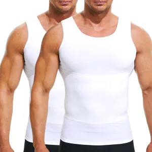 Mens Compression Shirt Slimming Undershirt Body Shaper Vest Workout Tank Tops Shapewear Abs Abdomen