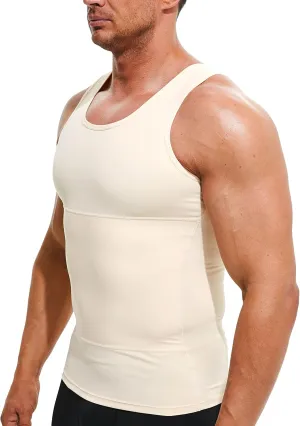 Mens Compression Shirt Slimming Undershirt Body Shaper Vest Workout Tank Tops Shapewear Abs Abdomen