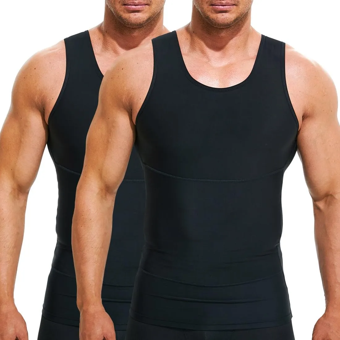 Mens Compression Shirt Slimming Undershirt Body Shaper Vest Workout Tank Tops Shapewear Abs Abdomen