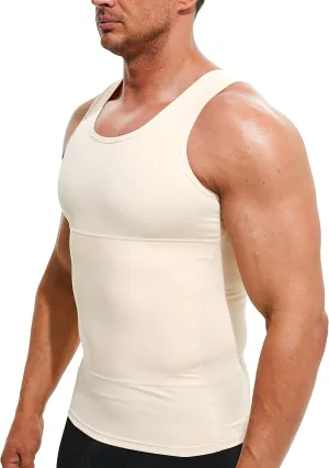Mens Compression Shirt Slimming Undershirt Body Shaper Vest Workout Tank Tops Shapewear Abs Abdomen