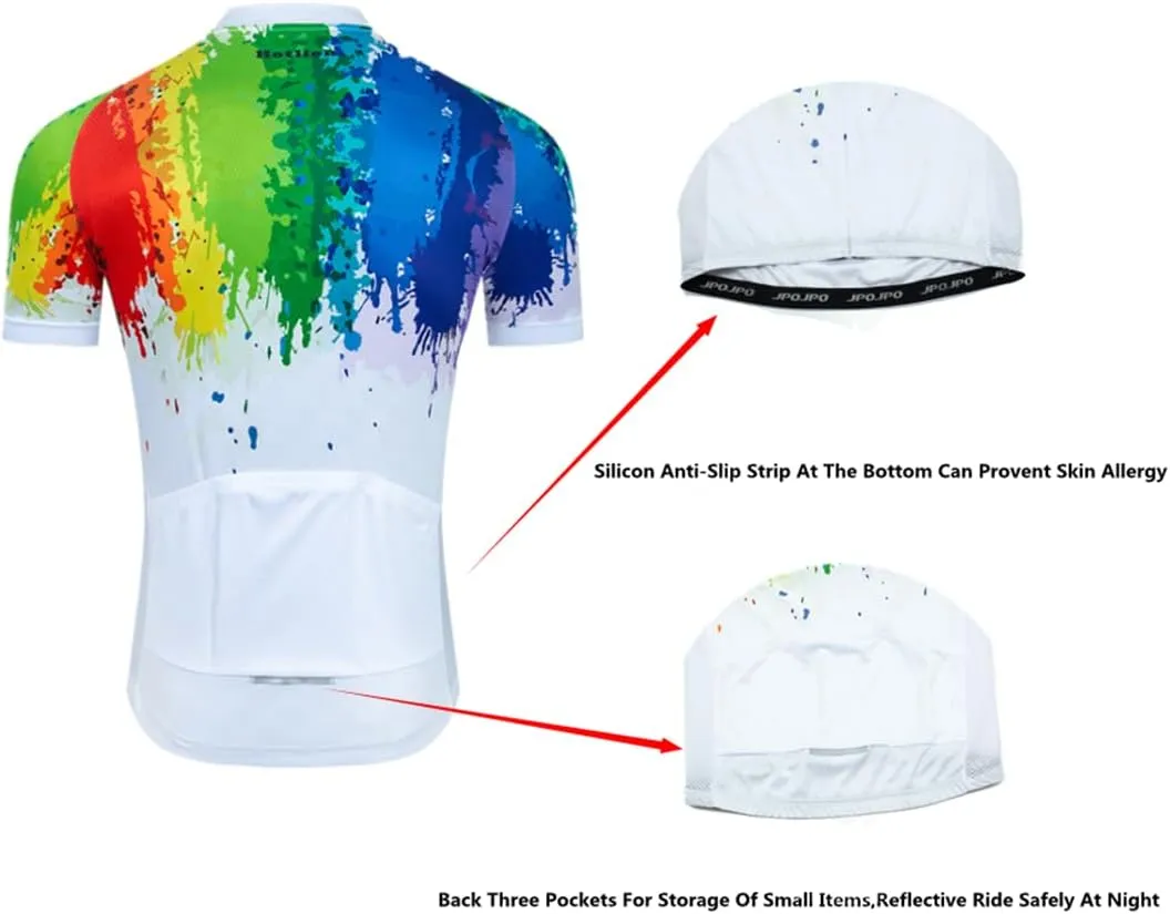 Men's Cycling Jersey Short Sleeve Breathable Biking Shirts Summer Bicycle Tops Quick Dry