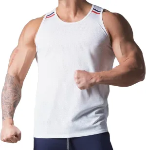 Mens Mesh Workout Lightweight Tank Tops Quick-Dry Training Vest Athletic Muscle Tank Tops for Men T47