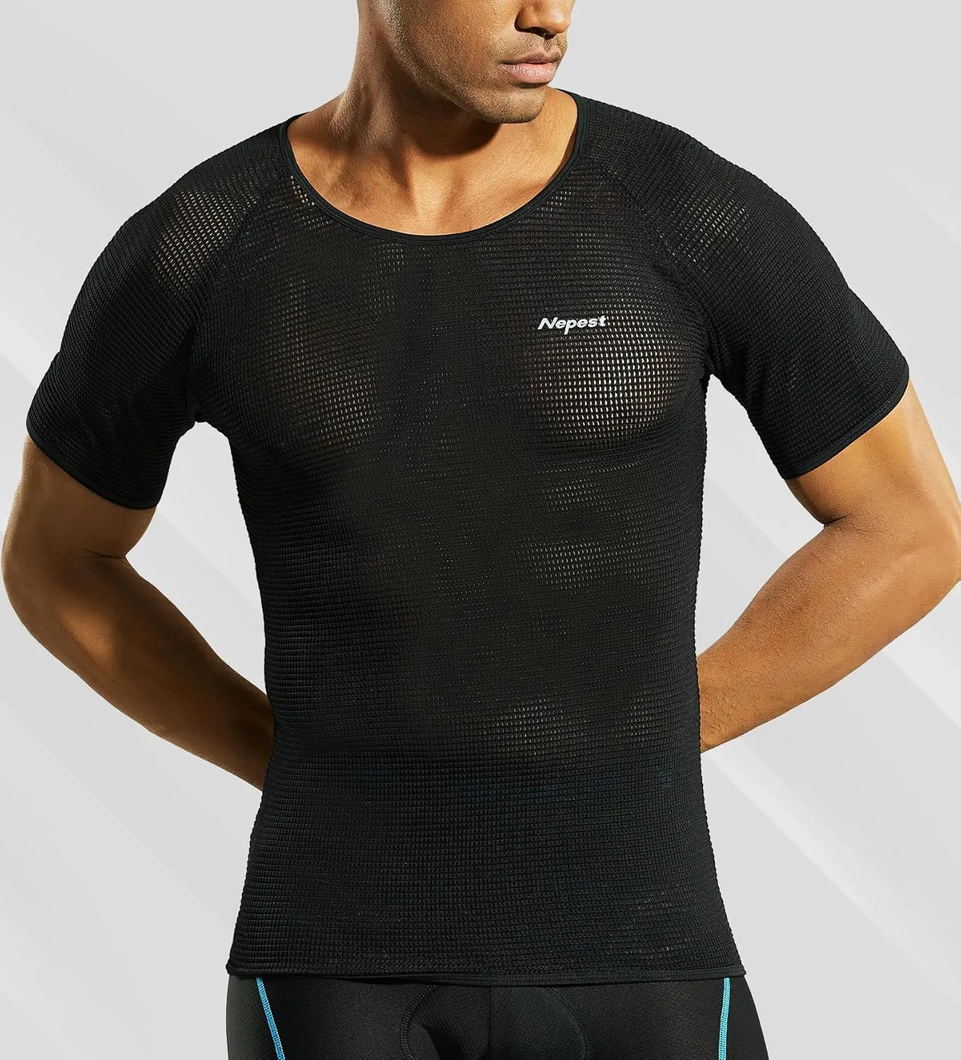 Mens Vests/Short Sleeve Biking Base Layer Mesh Sleeveless Cycling Baselayer Bicycle Ultralight Undershirts