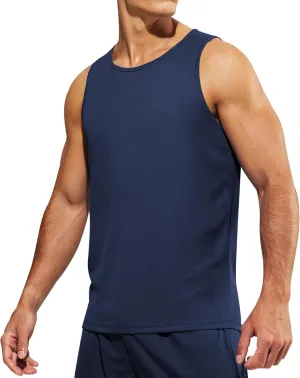 MIER Men's Tank Tops Quick Dry Swim Athletic Gym Running Muscle Beach Sleeveless Workout Shirts for Men