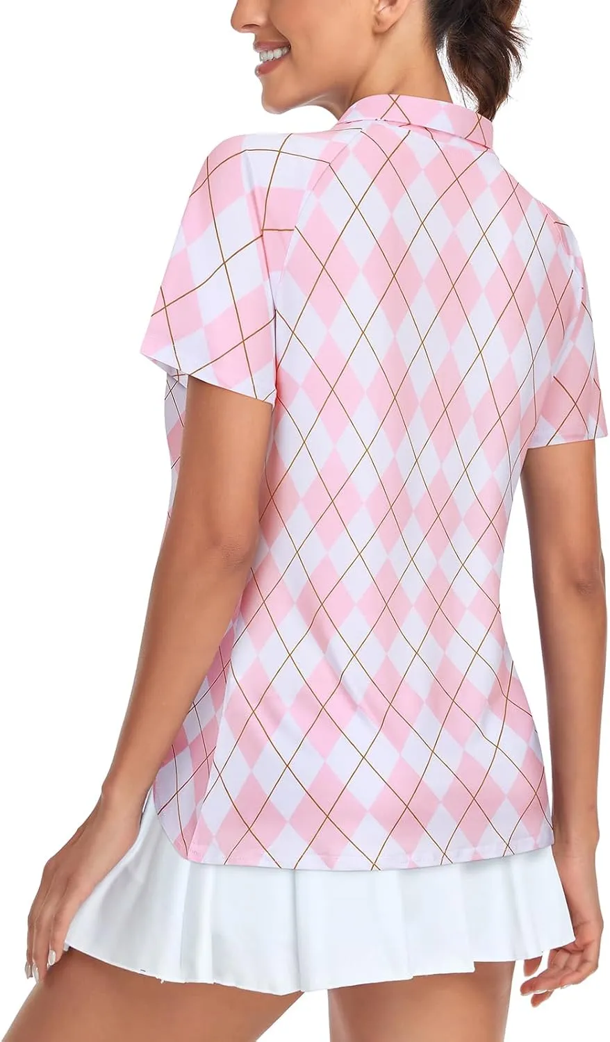 Misyula Style Womens Golf Polo Shirts Quarter Zip Short Sleeve Quick Dry Workout Tops