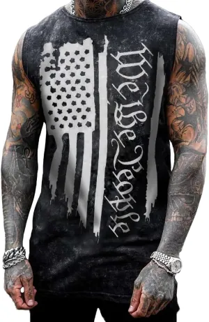 NINESTAR Men's Skull Graphic 3D Print Sleeveless Crewneck Shirt Quick Dry Sports Tank Tops