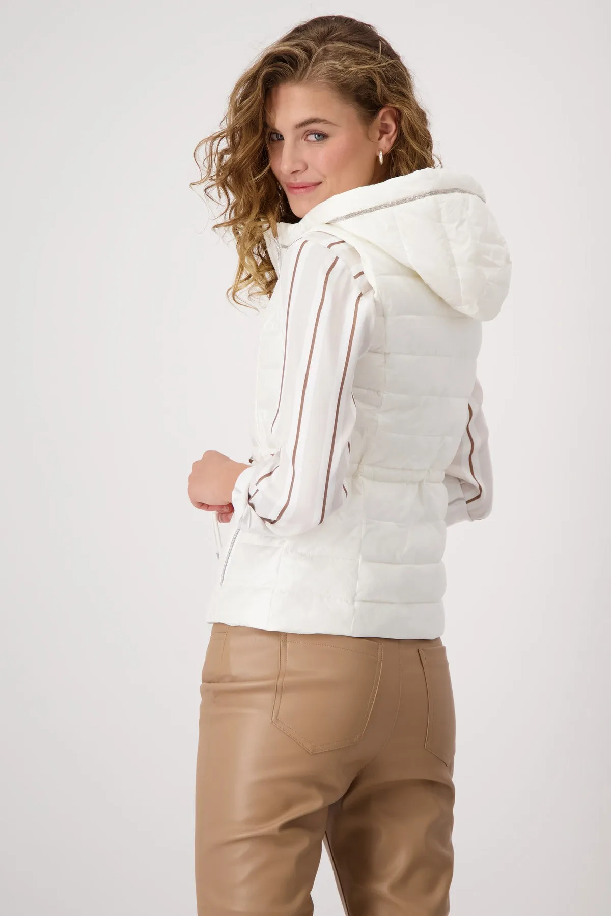 Padded Hooded Gilet - Creamy Beige
