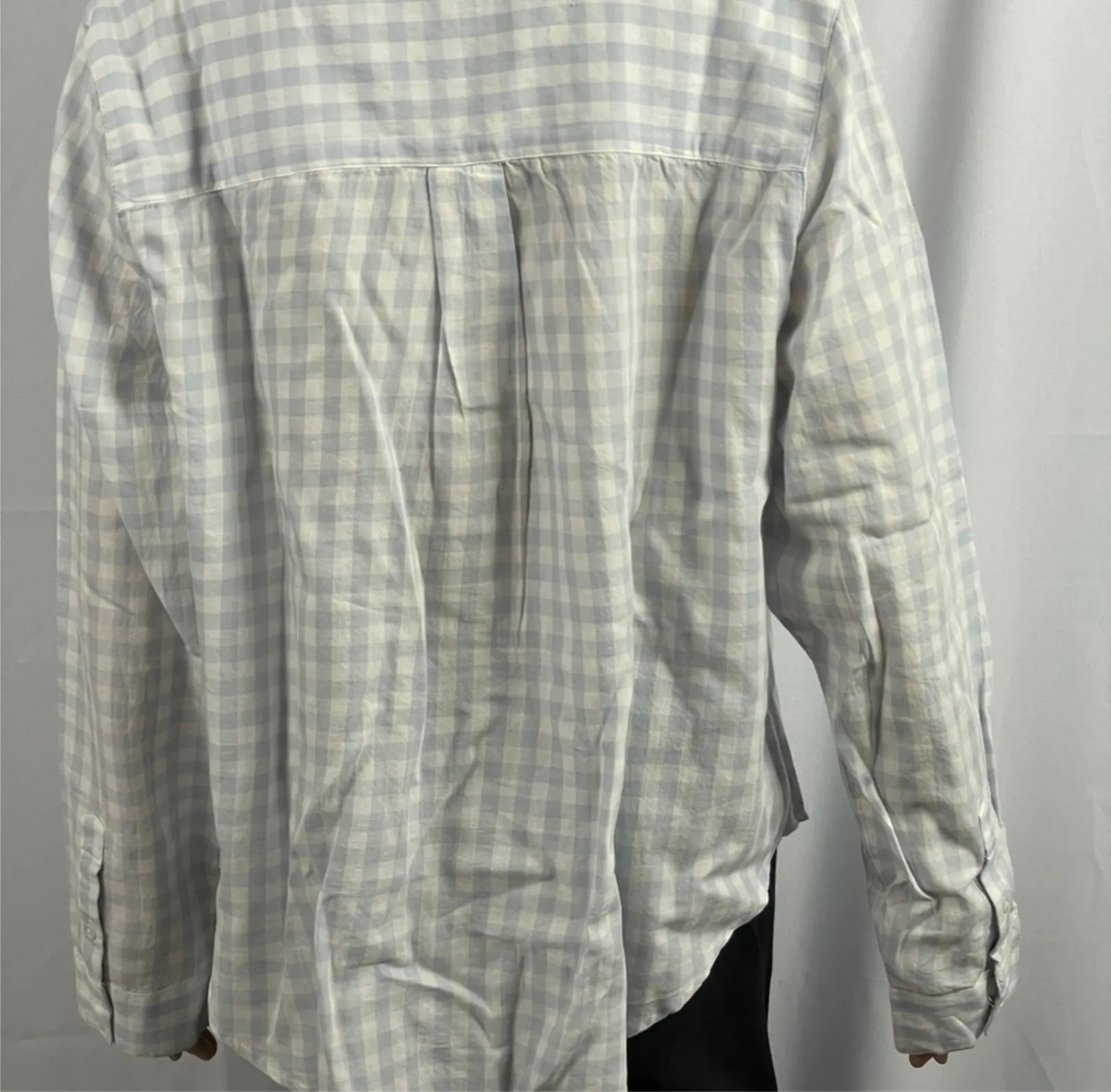 Plaid Long Sleeve Cotton Button Up Shirt B