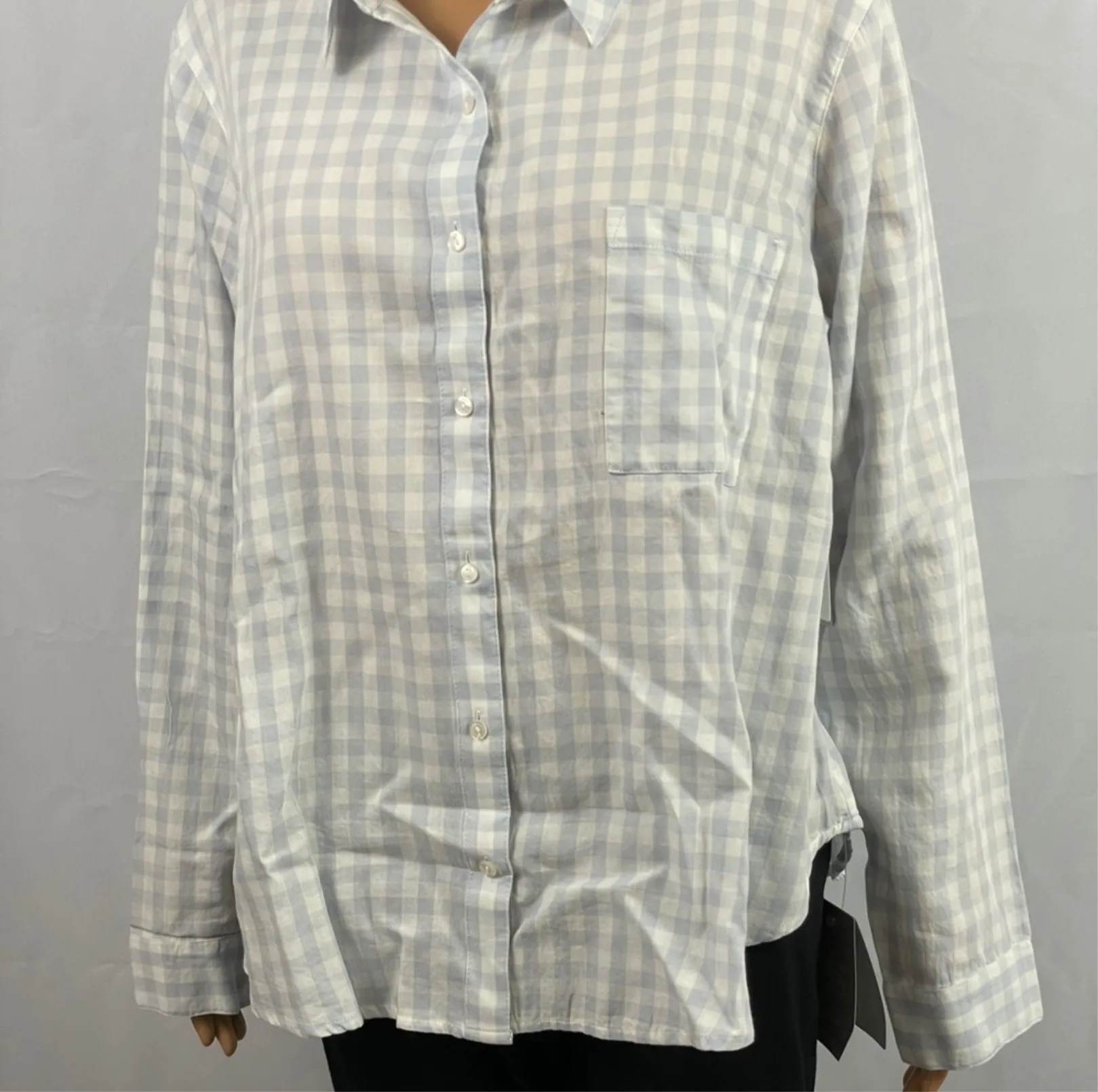 Plaid Long Sleeve Cotton Button Up Shirt B