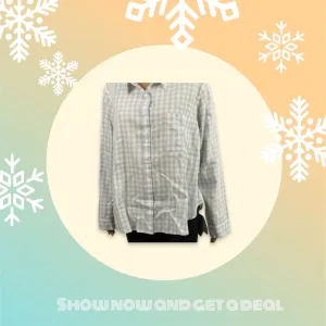 Plaid Long Sleeve Cotton Button Up Shirt B