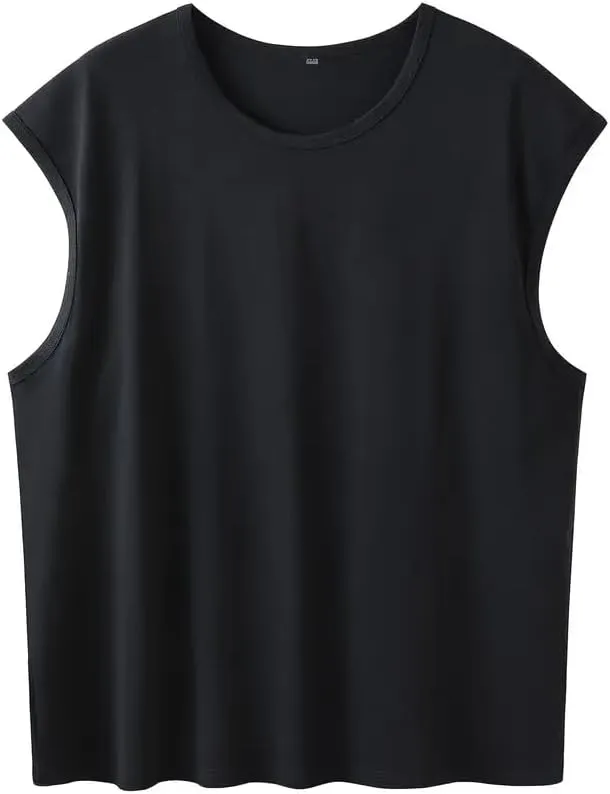 Plus Size Men Tank Tops Summer Quick Dry 100% Cotton Comfort Unisex Tops Oversize Xl-9Xl