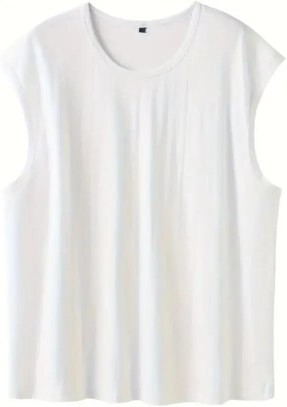 Plus Size Men Tank Tops Summer Quick Dry 100% Cotton Comfort Unisex Tops Oversize Xl-9Xl