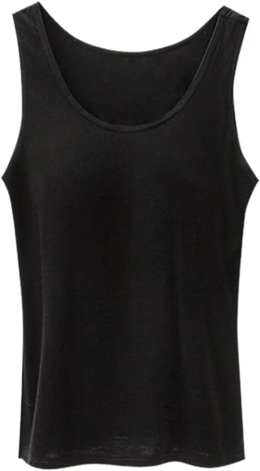 Plus Size Tank Top for Women with Shelf Bra Adjustable Wide Strap Camisole Summer Basic Udershirts 12 PC