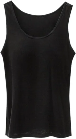 Plus Size Tank Top for Women with Shelf Bra Adjustable Wide Strap Camisole Summer Basic Udershirts 12 PC