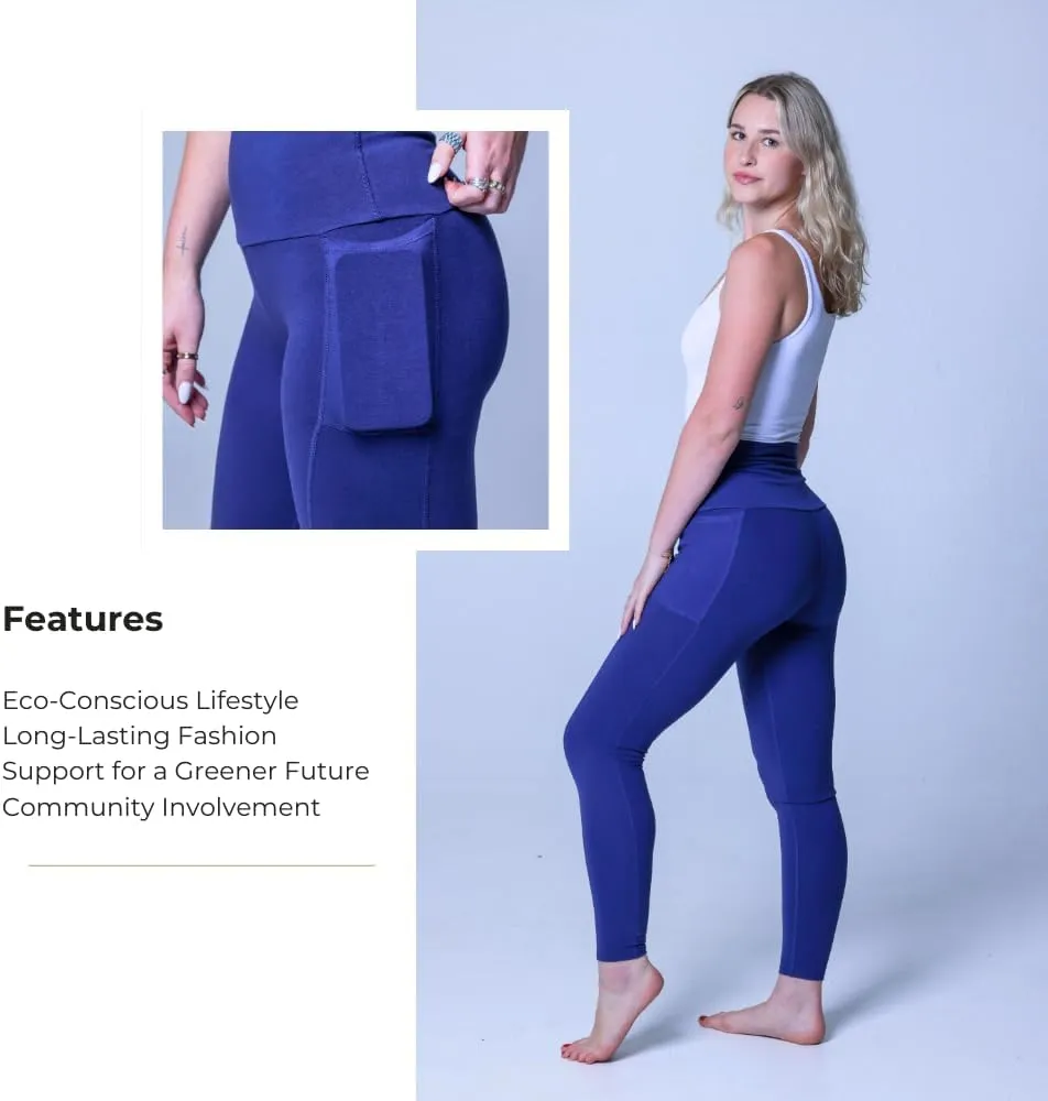 Premium Organic Cotton Leggings for Women | High Waist Leggings with Pockets. Perfect for Yoga, Fitness or All Day Wear.