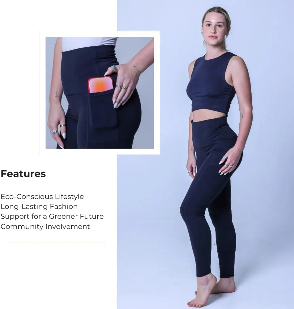 Premium Organic Cotton Leggings for Women | High Waist Leggings with Pockets. Perfect for Yoga, Fitness or All Day Wear.