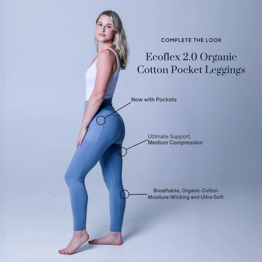 Premium Organic Cotton Leggings for Women | High Waist Leggings with Pockets. Perfect for Yoga, Fitness or All Day Wear.
