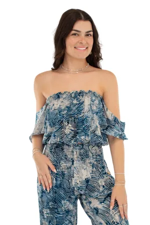 River Water Off Shoulder Top