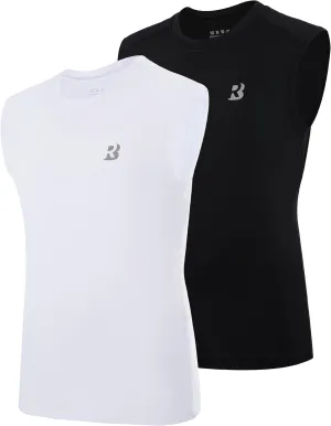 Roadbox Boys Sleeveless Compression Shirts, Youth Quick-Dry Undershirt, Athletic Tank Tops for Basketball Sports