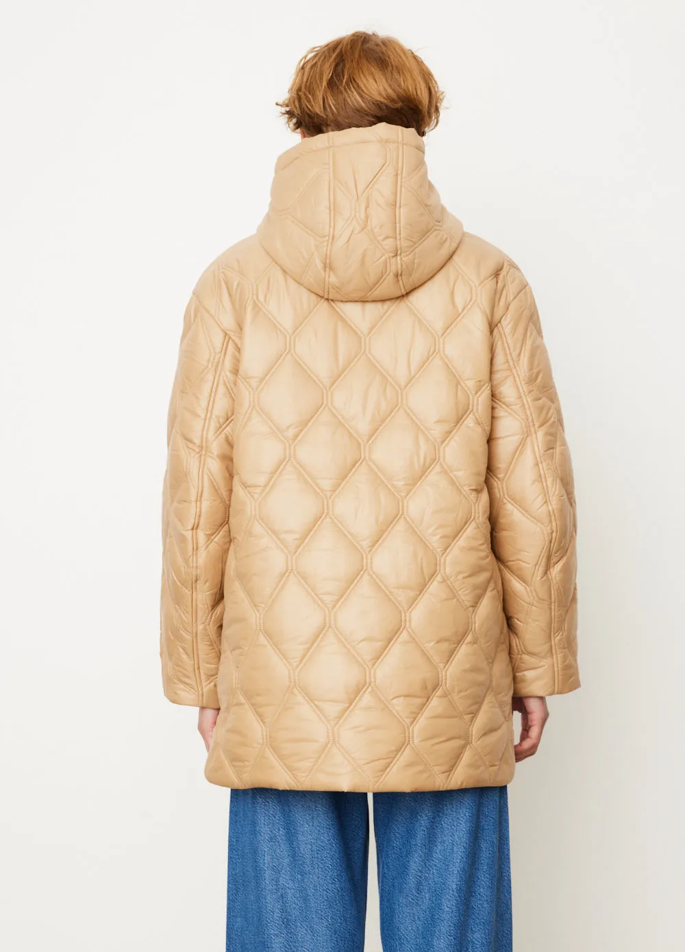Shiny Quilt Hooded Jacket