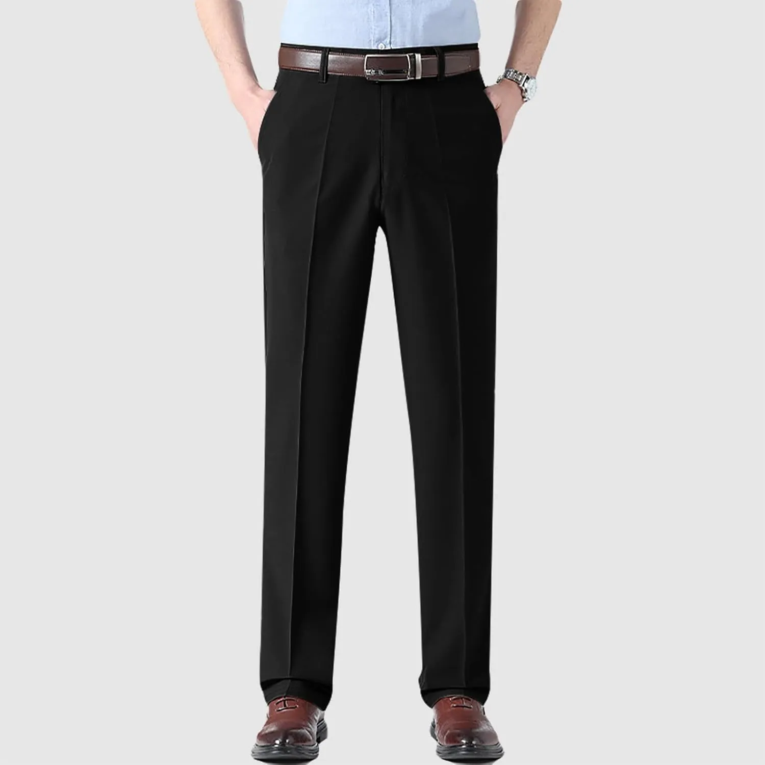 Silamone Timeless Stretch Pants, Timelessflex - Men's High Stretch Straight Fit Pants, Calormas Mens