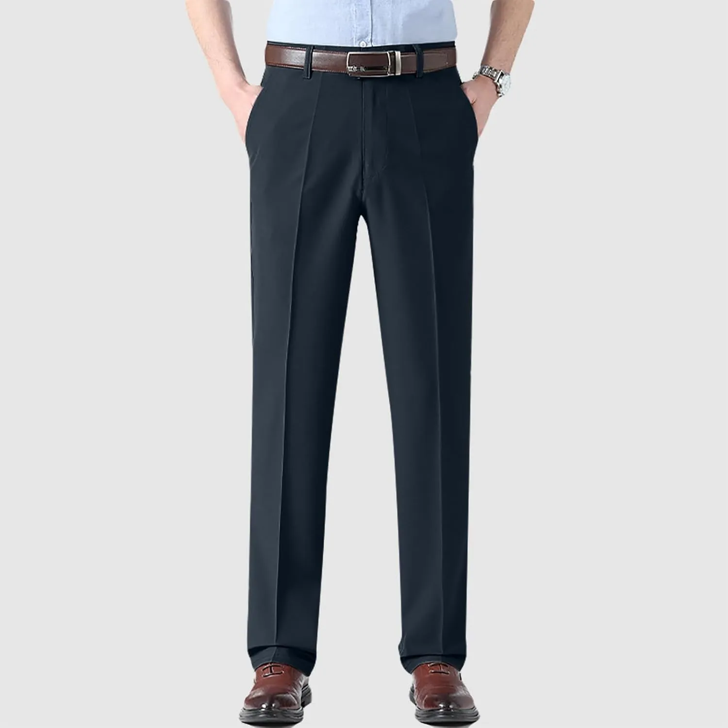 Silamone Timeless Stretch Pants, Timelessflex - Men's High Stretch Straight Fit Pants, Calormas Mens