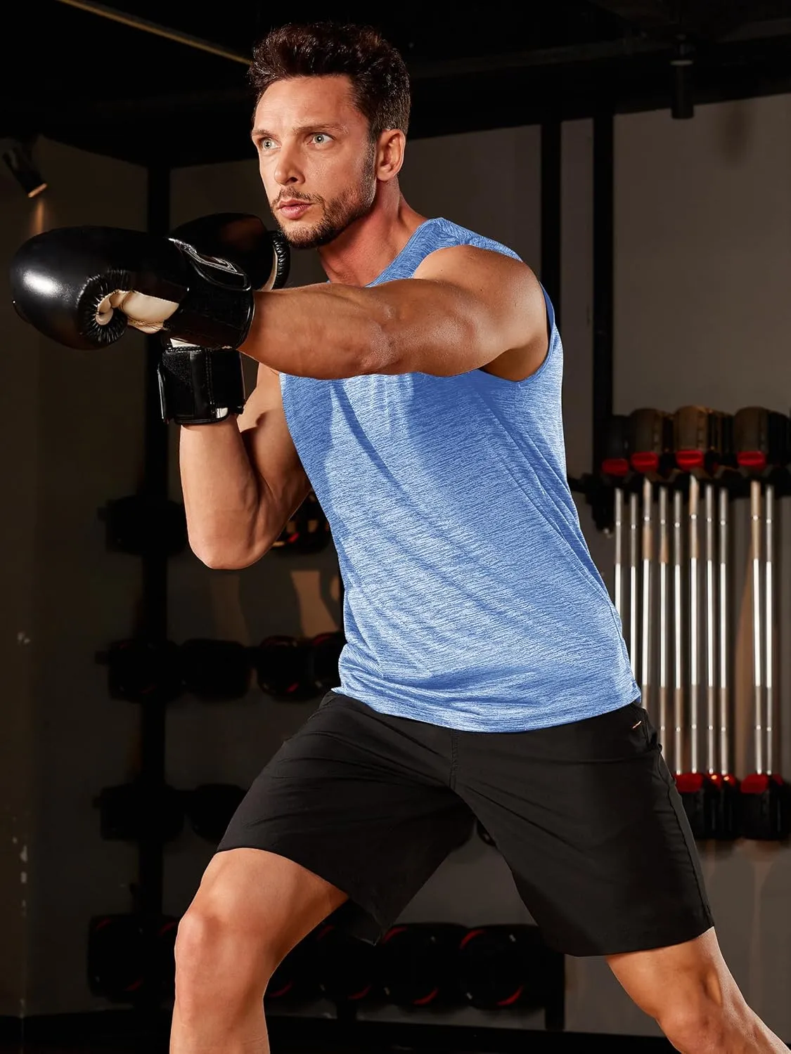 TACVASEN Men's Sleeveless Shirt Workout Muscle Tank Top Quick Dry Polyester Trainning Basketball