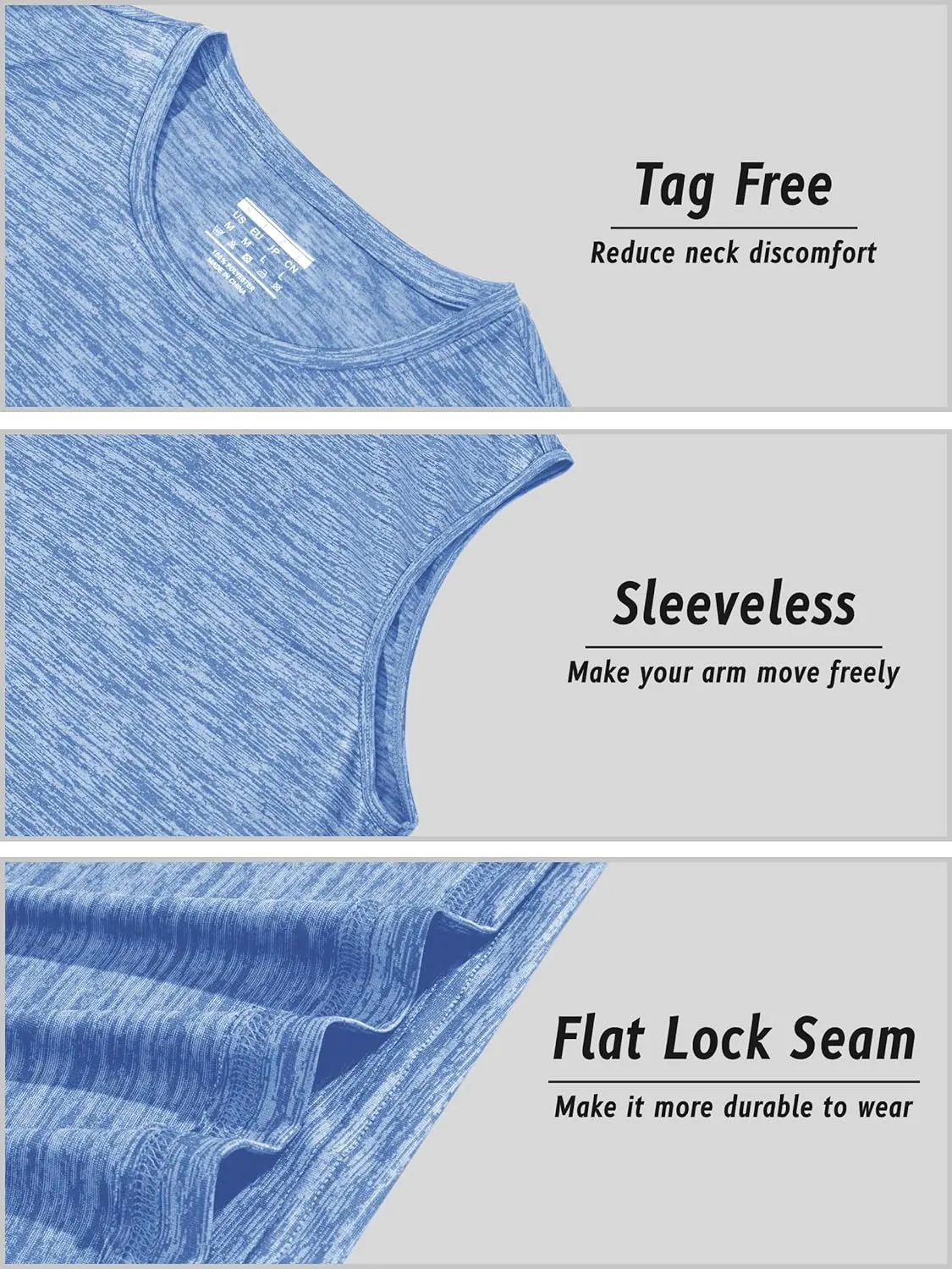 TACVASEN Men's Sleeveless Shirt Workout Muscle Tank Top Quick Dry Polyester Trainning Basketball