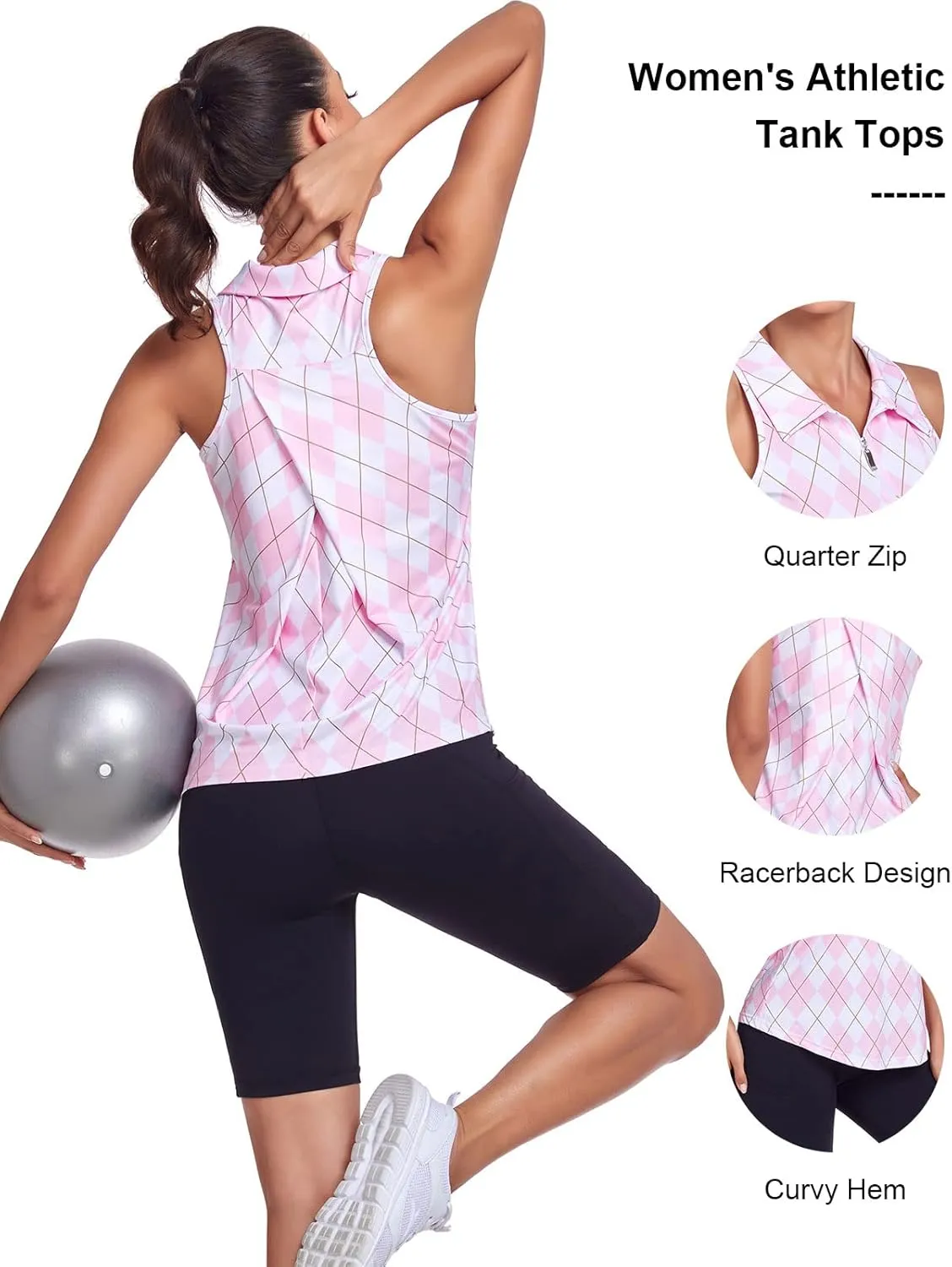Tanst Sky Women's Racerback Tank Tops Quick Dry Sleeveless Workout Yoga Running Athletic Shirts