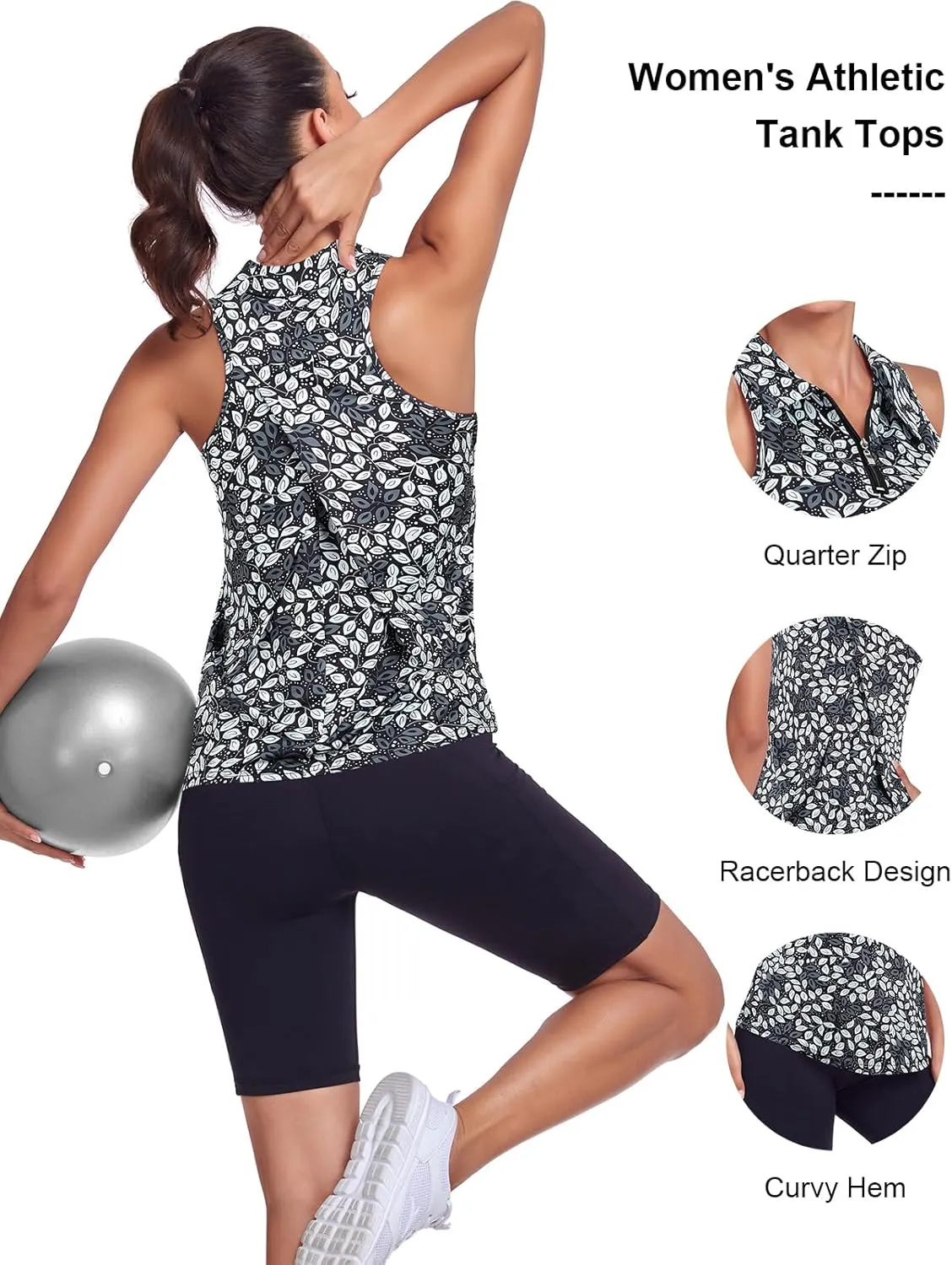 Tanst Sky Women's Racerback Tank Tops Quick Dry Sleeveless Workout Yoga Running Athletic Shirts
