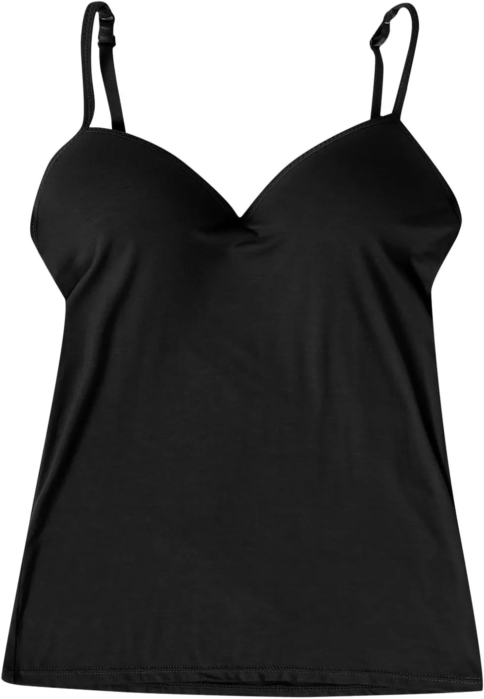 Vest Top with Built in Bra Women's Shelf Bra Camisole Tops Adjustable Spaghetti Strap Cami Tank Sleeveless Basic Undershirt