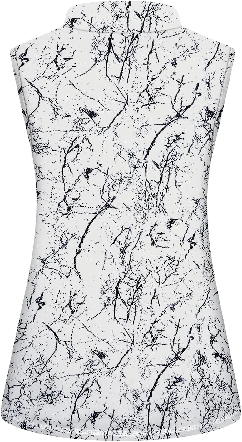 Viracy Women's Zip Up Golf Workout Tank Tops Sleeveless Quick Dry Athletic Polo Shirts