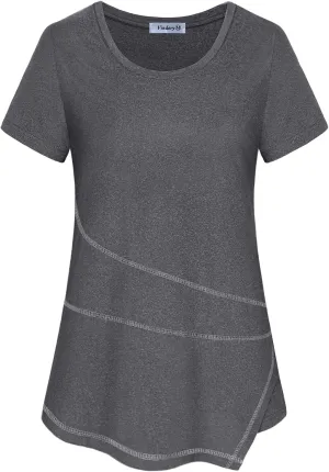 Vldnery Women's Running Workout Tops Moisture Wicking Athletic Quick Dry Loose Fit Yoga Top