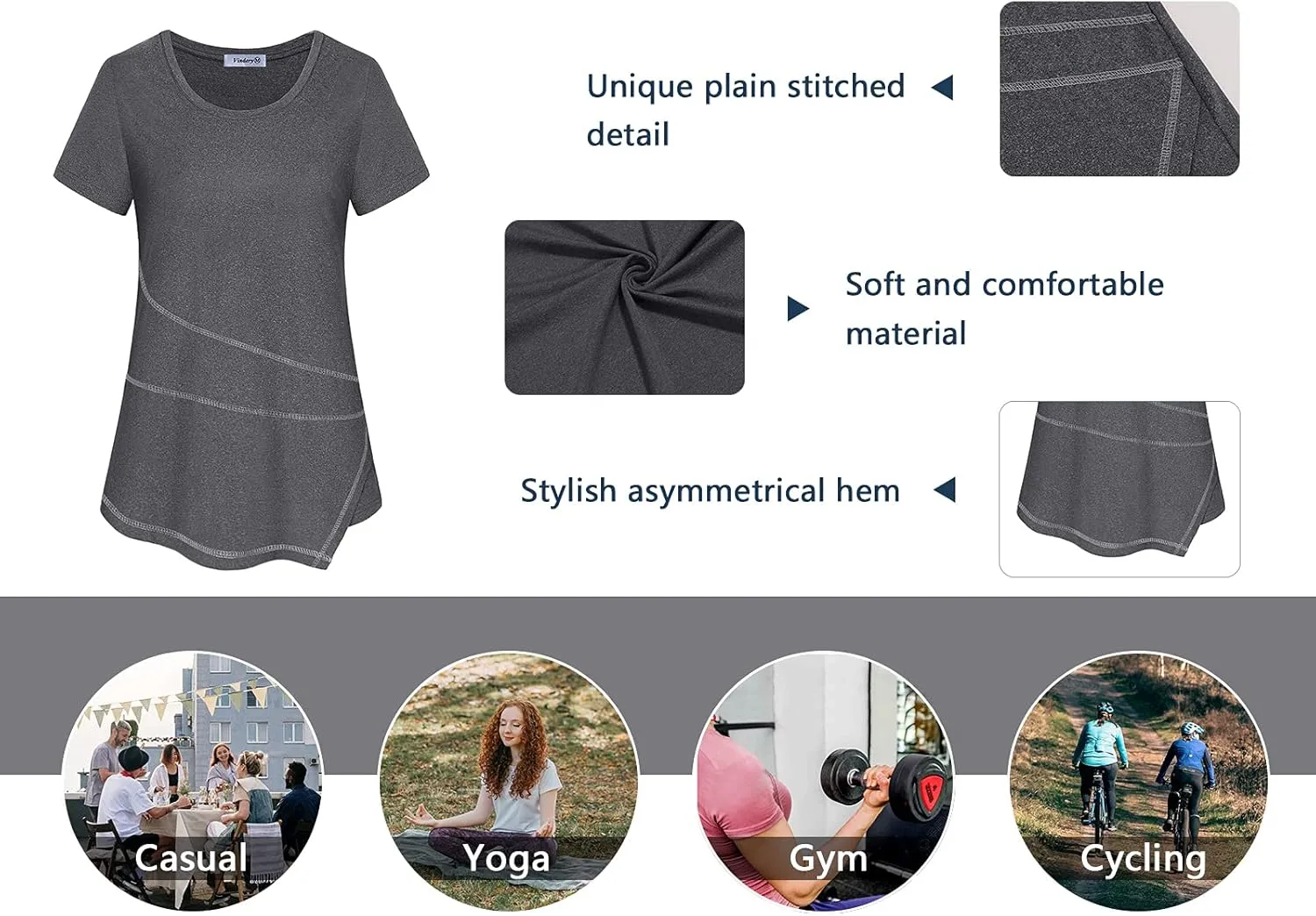 Vldnery Women's Running Workout Tops Moisture Wicking Athletic Quick Dry Loose Fit Yoga Top