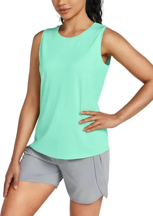 Willitsports Women's Workout Tank Tops Sleeveless Running Yoga Tops Quick Dry Active Shirts Gym Exercise Loose Fit