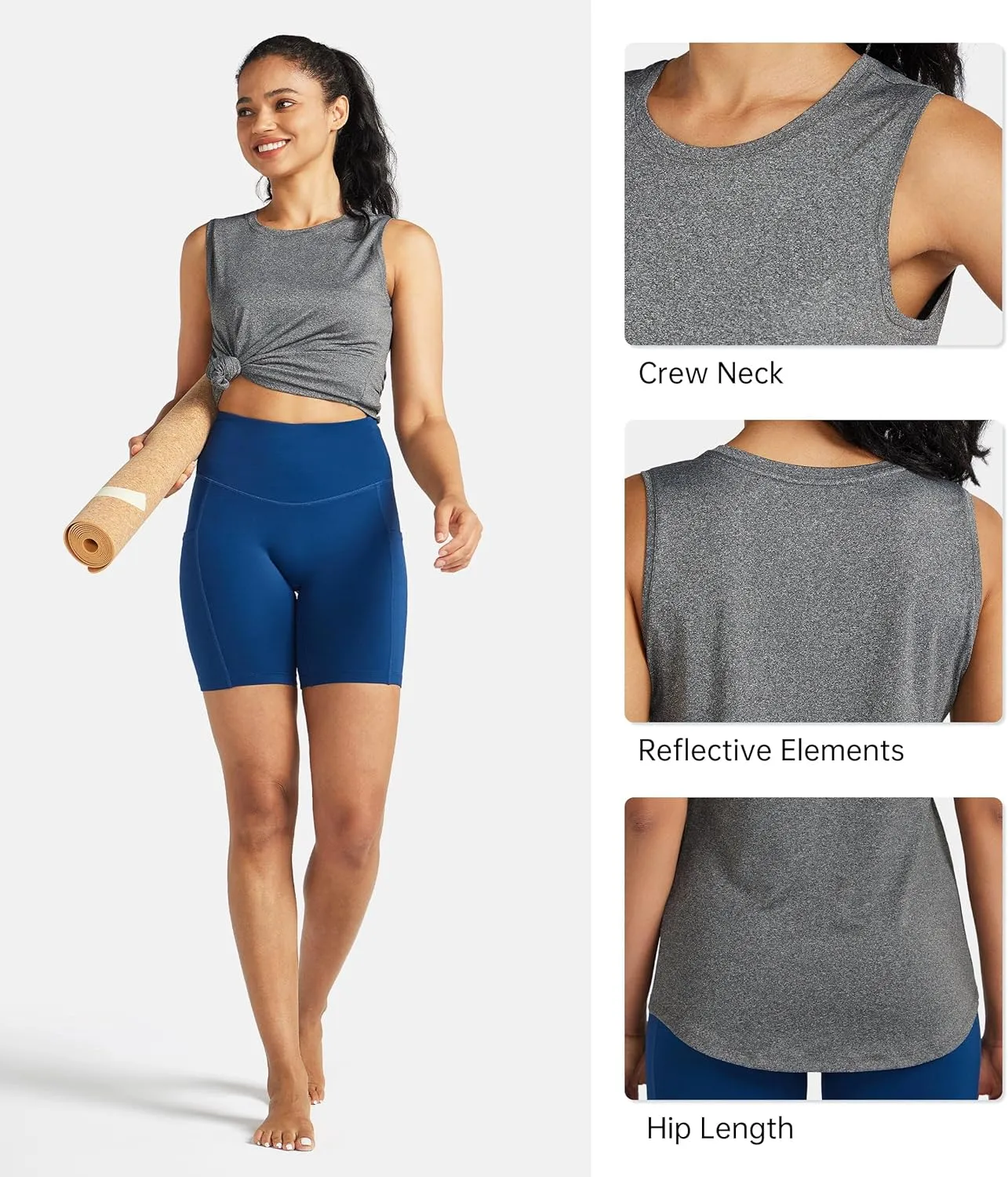 Willitsports Women's Workout Tank Tops Sleeveless Running Yoga Tops Quick Dry Active Shirts Gym Exercise Loose Fit