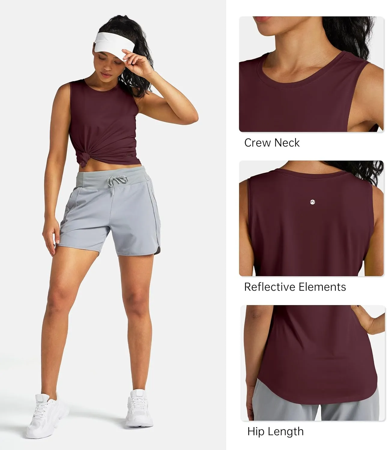 Willitsports Women's Workout Tank Tops Sleeveless Running Yoga Tops Quick Dry Active Shirts Gym Exercise Loose Fit