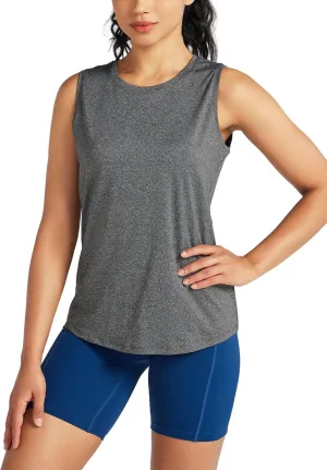 Willitsports Women's Workout Tank Tops Sleeveless Running Yoga Tops Quick Dry Active Shirts Gym Exercise Loose Fit