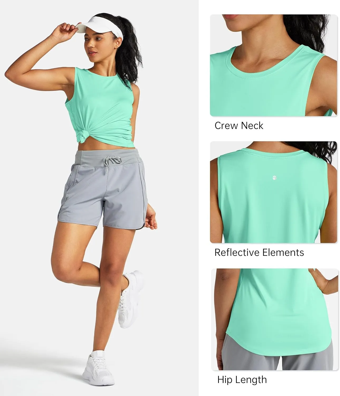 Willitsports Women's Workout Tank Tops Sleeveless Running Yoga Tops Quick Dry Active Shirts Gym Exercise Loose Fit