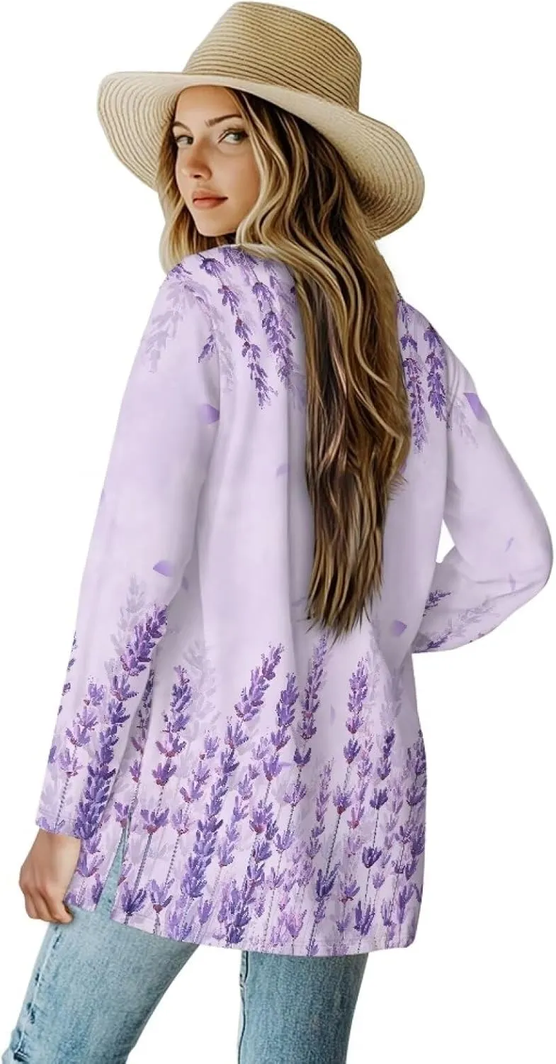 Womens Casual Lightweight Cardigan with Pocket Long Sleeve Open Front Cardigan for Fall Spring Summer