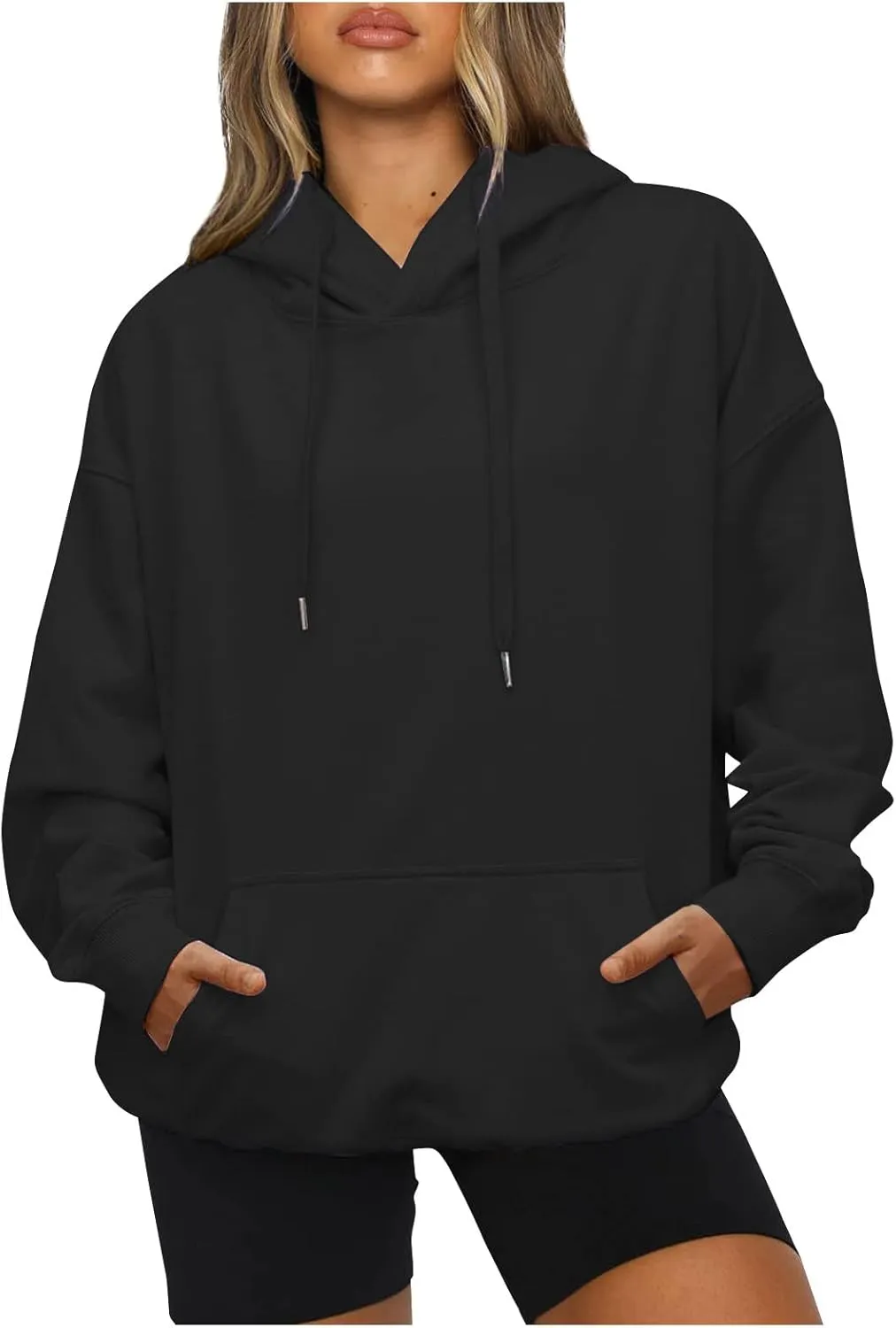 Womens Oversized Hoodies Fleece Sweatshirts Long Sleeve Drawstring Sweaters Pullover Fall Winter Clothes with Pocket