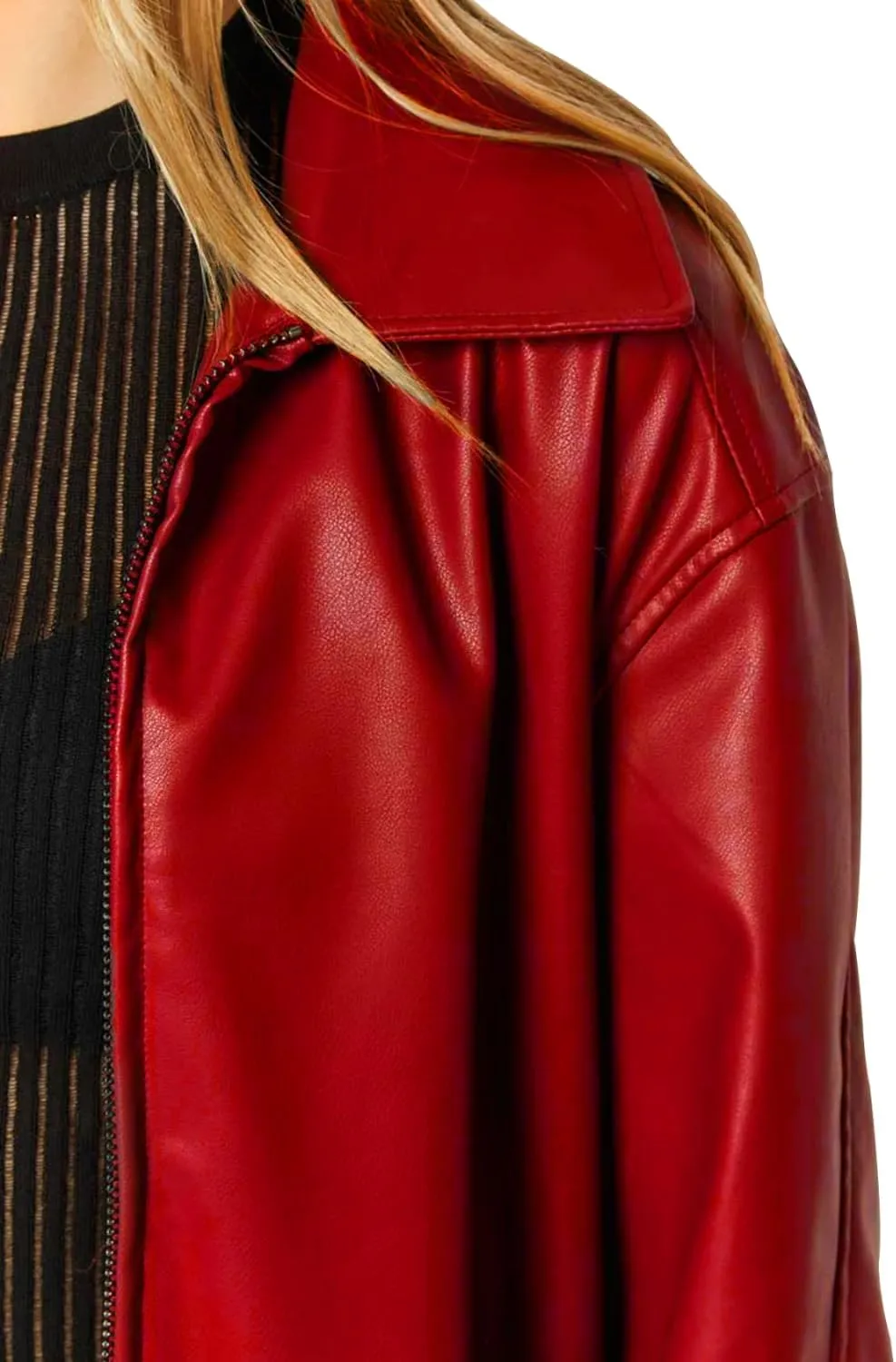 Women's Oversized Jackets 100% Lambskin Leather Plus Size Moto Biker 90s Outfit