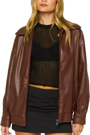 Women's Oversized Jackets 100% Lambskin Leather Plus Size Moto Biker 90s Outfit