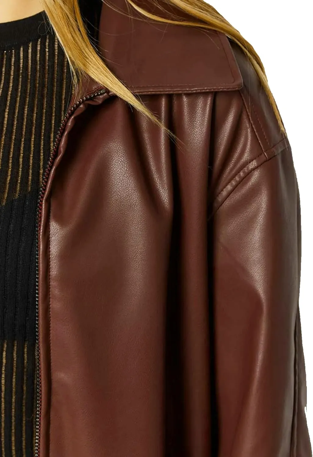 Women's Oversized Jackets 100% Lambskin Leather Plus Size Moto Biker 90s Outfit