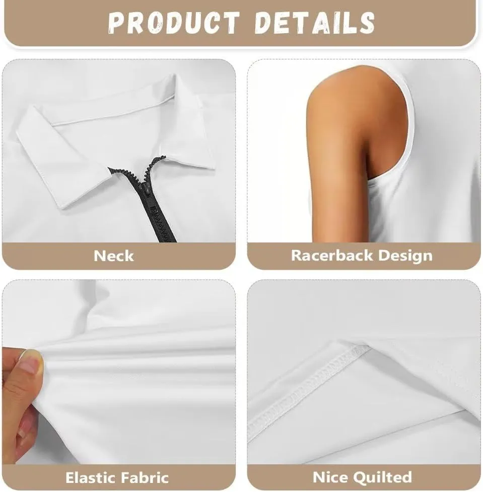 Women's Sleeveless Golf Shirt Athletic Quick Dry Tennis Shirts Breathable Slim Racerback Tank Tops
