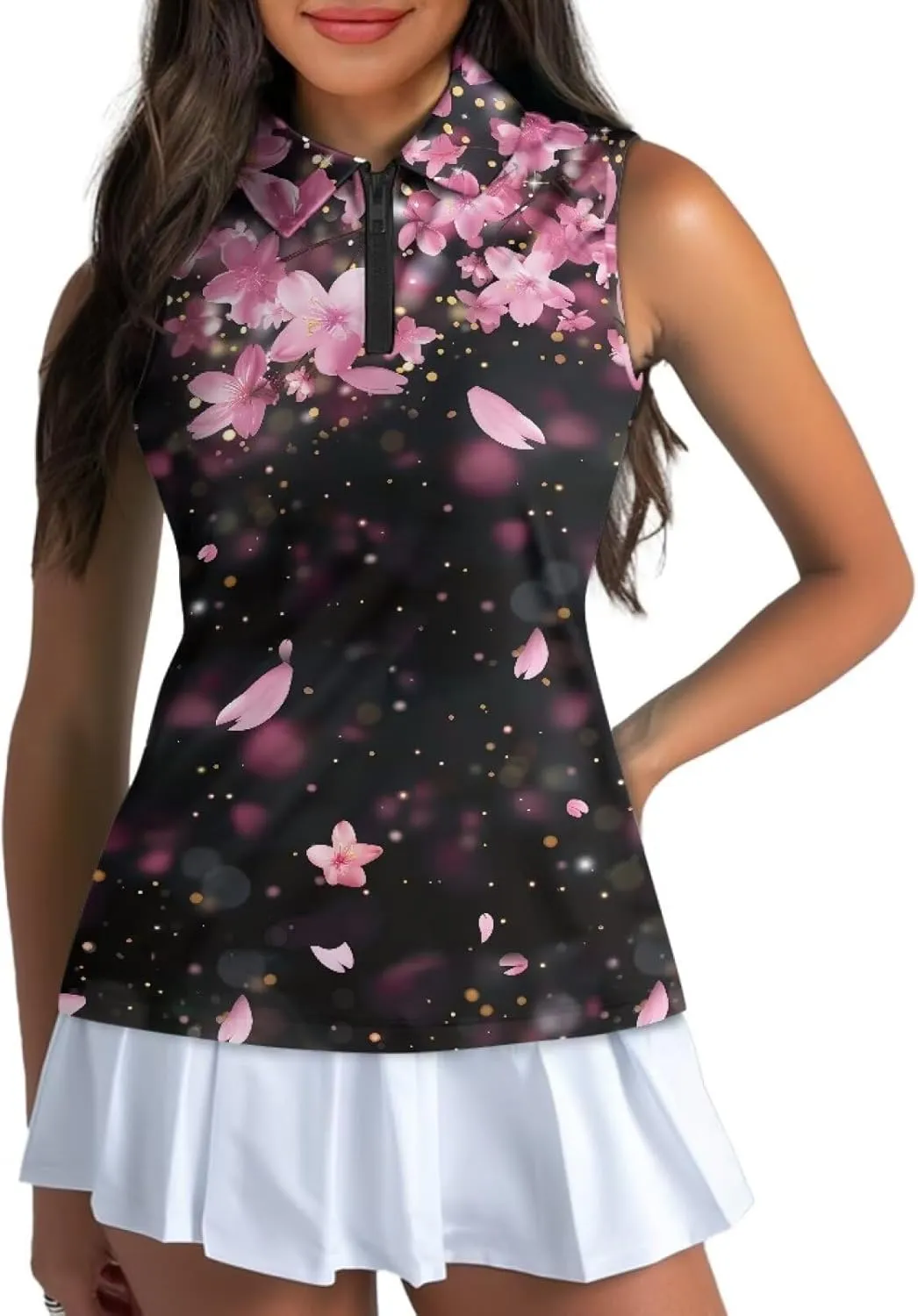 Women's Sleeveless Golf Shirt Athletic Quick Dry Tennis Shirts Breathable Slim Racerback Tank Tops