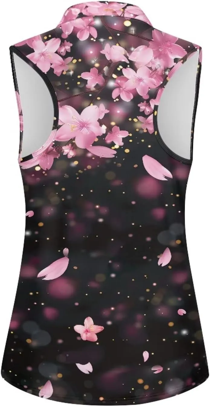 Women's Sleeveless Golf Shirt Athletic Quick Dry Tennis Shirts Breathable Slim Racerback Tank Tops